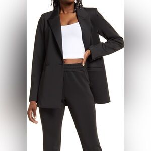 Good American shiny scuba knit Blazer Jacket powerful showstopper